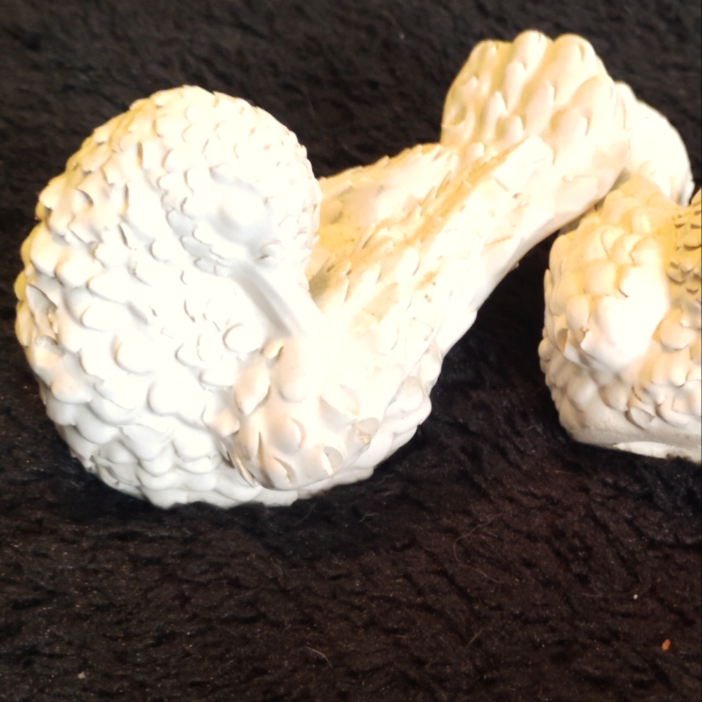 Pair Of Alabaster Dove Figurines Made in Italy by A. Santini